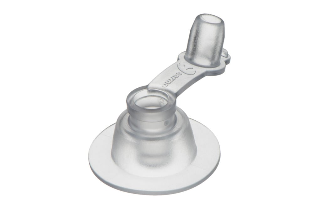 Low-profile inflation valve for inflatables, free flow, fixed plug, 7 mm