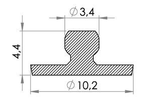 Small technical drawing of 02-024 Bouton pression PVC mâle