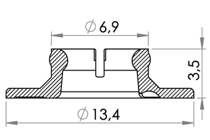 Small technical drawing of 02-331 PA klik-samling, hun (medium lukkekraft)