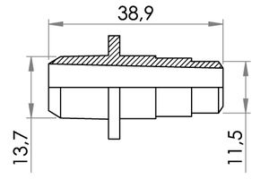 Small technical drawing of 03-371 PA Pump Adaptor For vacuum valve