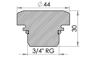 Small technical drawing of 03-475 Threaded Plug Incl. 'O'-Ring with G 3/4 inch pipe thread