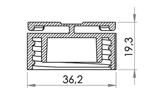 Small technical drawing of 03-561 PE plastic screwcap with Wings, 25 mm
