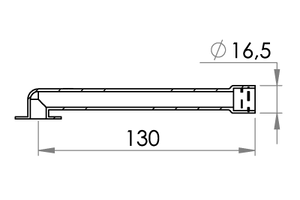 Small technical drawing of 03-580 Gonflage du Tube coudé 90 degrés, Ø13 mm