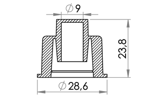 Small technical drawing of 03-625 PVC Insert for 03-628