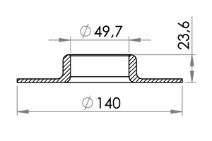 Small technical drawing of 03-633 Plastic Flange for 03-634
