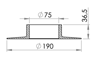 Small technical drawing of 03-641 Bride en PVC A