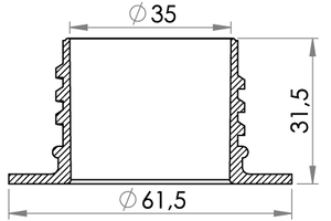 Small technical drawing of 03-731 Buse de remplissage filetée, 34 mm