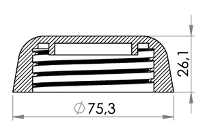 Small technical drawing of 03-945 Bouchon à vis en plastique avec joint pour buse de 45 mm