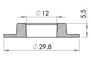 Small technical drawing of 04-101 Œillet en PVC, lourd, 11/30 mm