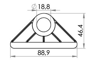 Small technical drawing of 04-105 PVC Re-enforcement Triangle