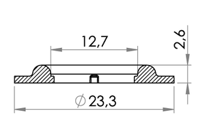 Small technical drawing of 04-122 PVC Rundöse, 1/2"