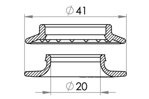 Small technical drawing of 04-523 Clipösen für Ventilierung, Ø20mm, Satz
