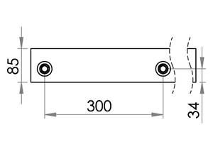 Small technical drawing of 04-601 Bordure soudable d'oeillet de PVC, rouleau de 85 mm x de 50m