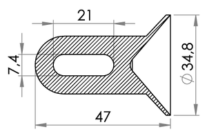 Small technical drawing of 05-145 PVC Schlaufe