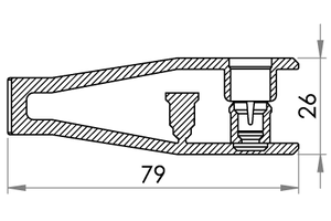 Small technical drawing of 05-200 Car-Lo Schloss Klammer Mit Stöpsel