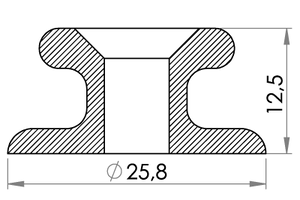 Small technical drawing of 05-201 Point d'ancrage PEHD pour sangle d'échelle