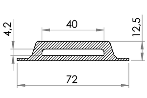 Small technical drawing of 05-442 Pontet en plastique renforcé pour sangle, 40/4 mm