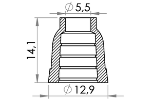 Small technical drawing of 06-739 PEHD Tassel, 5.2 mm