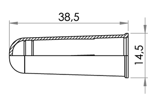 Small technical drawing of 09-538 Capuchon PEHD pour le connecteur 09-739