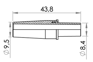 Small technical drawing of 09-637 Connecteur, conique, grand