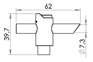 Small technical drawing of 09-828 Krydsventil / afløbsventil