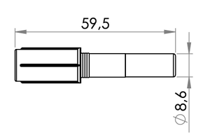 Small technical drawing of 09-846 Dræn ventil - push/pull ventil, lukket, 60.3mm