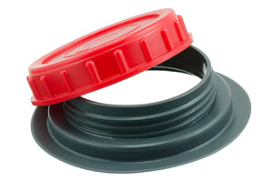 PVC/PE Nozzle With Cap + Gasket, 98 mm
