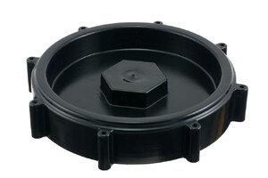 Stort, robust HDPE plastlåg med pakning, 146 mm